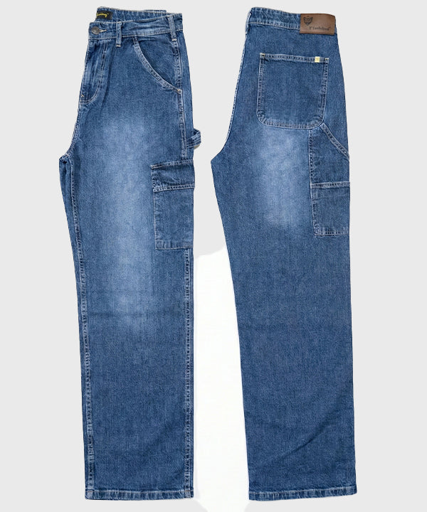 Men's Baggy Carpenter Denim - Blue Jp-1903 - Blue - View 5