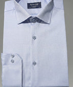 Men'S Dress Shirt - Texture Blue Dsh-0287 - Blue - View 5