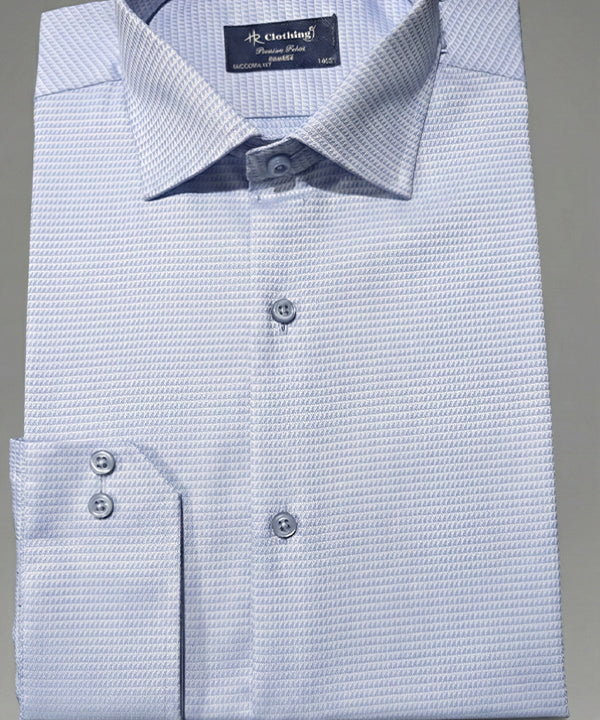 Men'S Dress Shirt - Texture Blue Dsh-0287 - Blue - View 5