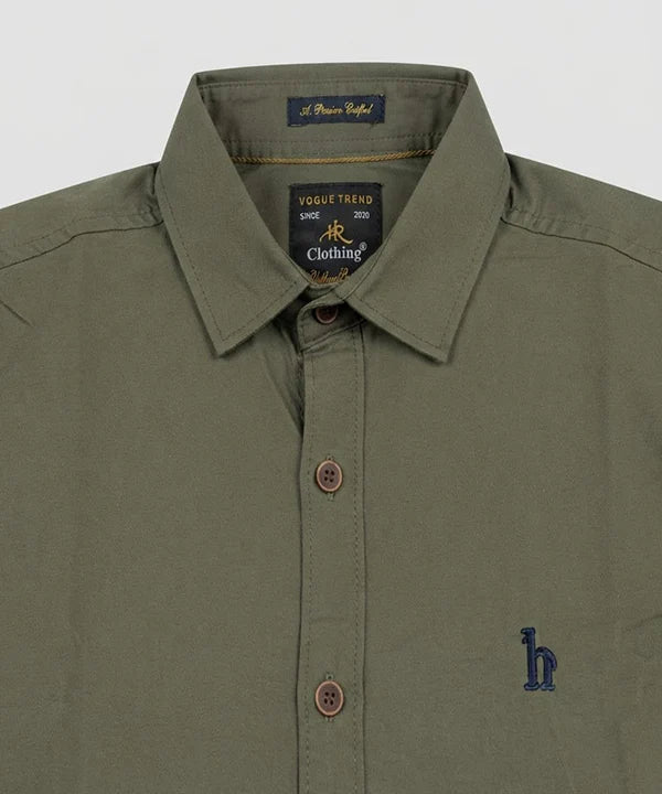 Men's Casual Green Half Sleves Shc-1845 ( H )