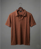 Men'S T-Shirt Johnny Collar Rust Tsh-5991 - Rust - View 5