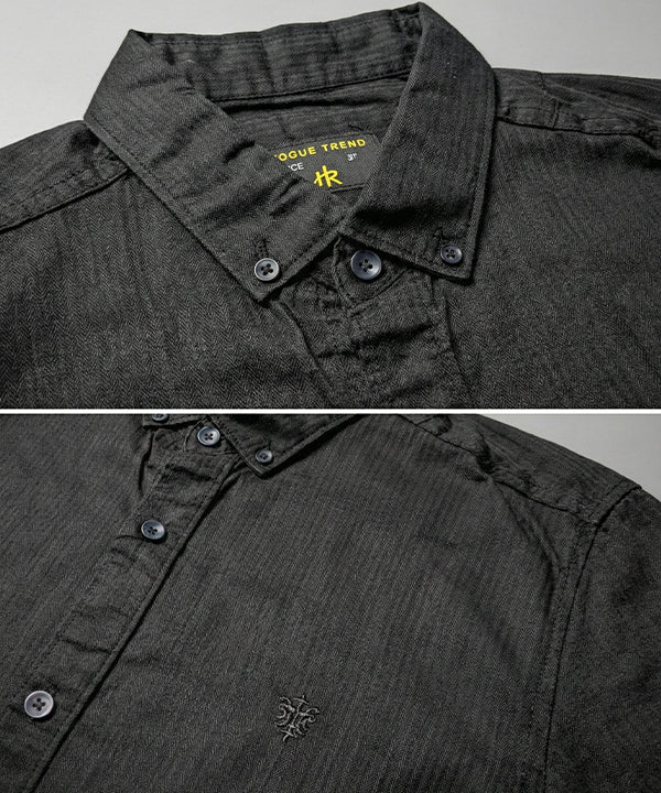 Men's Casual Shirt - Shc-1654 Black Stripe