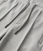Waffle Knit Elastic Waist Trousers - L Grey Lwr-0694 - Grey - View 5