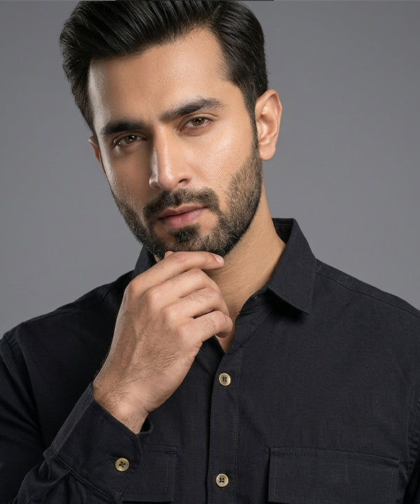 Men's Casual Shirt - Shc-1970 Black - Black - View 3