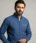 Men's Casual Shirt - Shc-1062 Dotted Blue