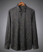 Men's Casual Shirt - Texture Black Shc-1972 Strech Fabric - Black - View 5