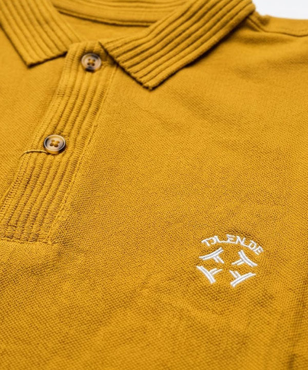 Premium Ribbed Collar Basic Polo T-Shirt Mustard TSH-7162