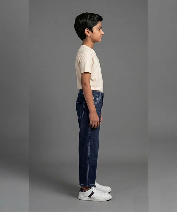Boys Navy Straigth Jeans - Bjp-0308