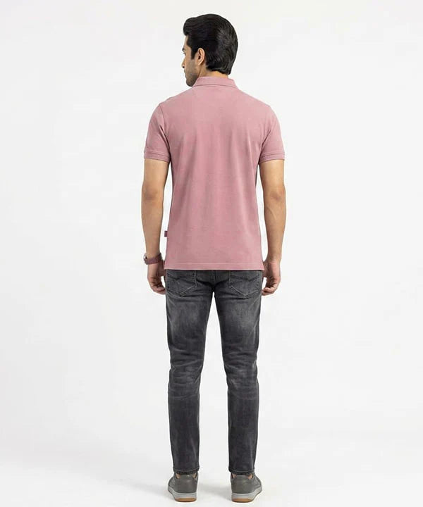 A|X Logo Self-Textured Basic Polo T-Shirt TSH-7163 T-Pink