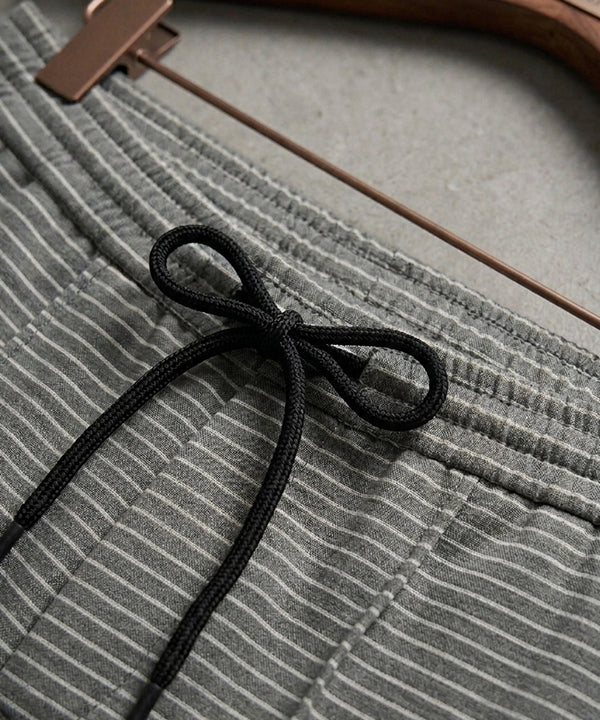 Men’S Pinstripe Drawstring Baggy Trousers- Lwr-0688 Green Stripe - Green - View 4