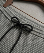 Men’S Pinstripe Drawstring Baggy Trousers- Lwr-0688 Green Stripe - Green - View 4
