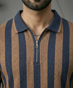 Men'S T-Shirt Collar Navy Stripe Tsh-7160 - Navy - View 5