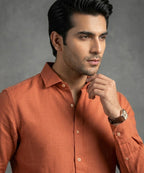 Men's Casual Shirt - Shc-1972 Orange - Orange - View 3