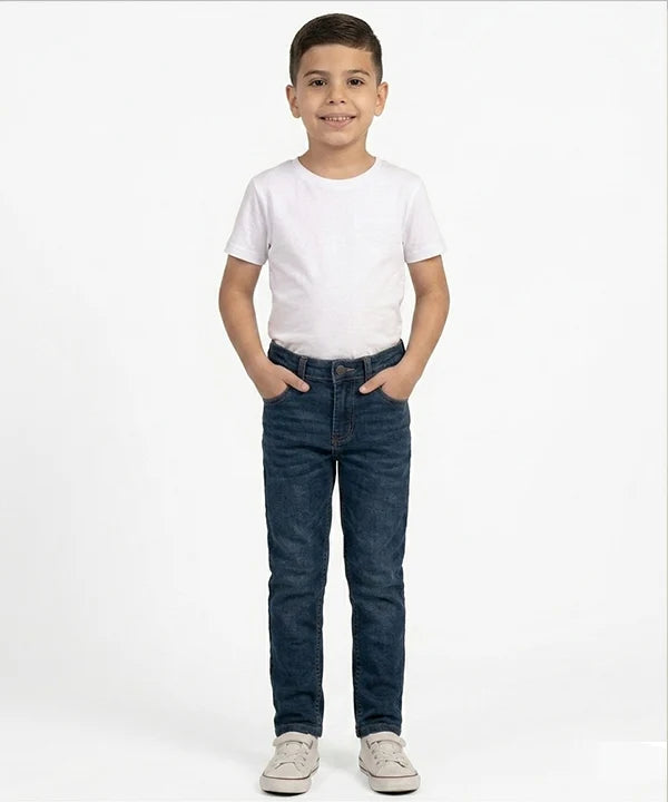 Boys Navy Blue Stretch Denim Jeans- Bjp-0302