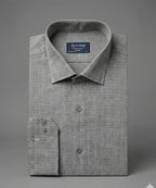 Men'S Dress Shirt - Grey Stripe Dsh-0287 - Grey - View 5