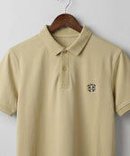 Premium Ribbed Collar Basic Polo T-Shirt Fawn TSH-7162
