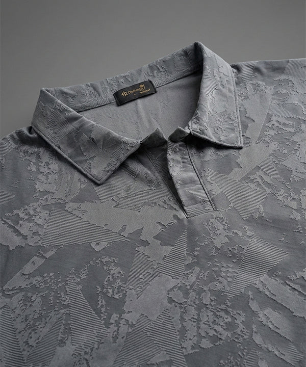 Men'S T-Shirt Collar Grey Tsh-7025 - Grey - View 5