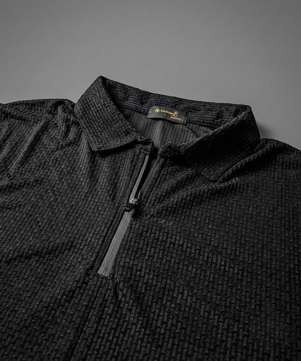 Men'S T-Shirt Collar Black Tsh-7020 - Black - View 5