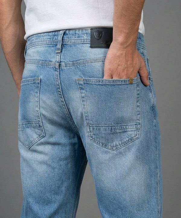 Men's Smart Baggy Denim - Ice Blue Jp-2097 - Blue - View 5