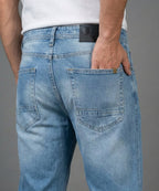 Men's Smart Baggy Denim - Ice Blue Jp-2097 - Blue - View 5