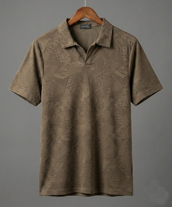 Men'S T-Shirt Collar Brown Tsh-7025 - Brown - View 5