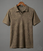 Men'S T-Shirt Collar Brown Tsh-7025 - Brown - View 5