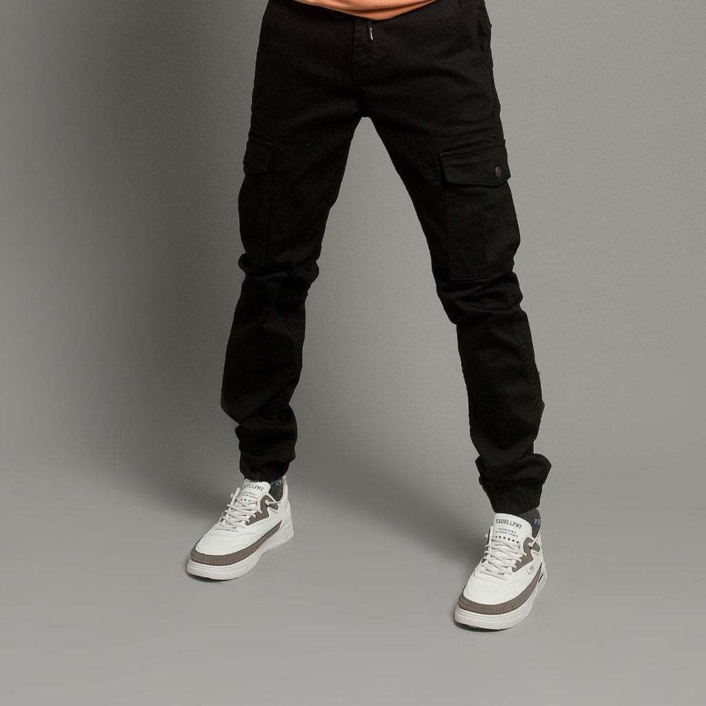 Men'S Cargo Trousers - Black Lwr-0485 - Black - View 4
