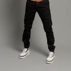 Men'S Cargo Trousers - Black Lwr-0485 - Black - View 4