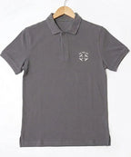 Premium Ribbed Collar Basic Polo T-Shirt Grey TSH-7162