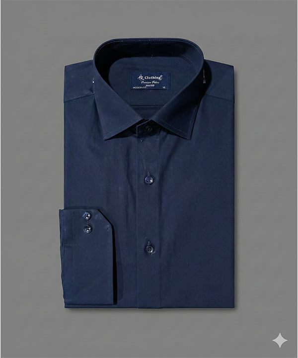 Men'S Dress Shirt - Navy Dsh-0292 - Navy - View 5