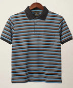 MEN'S T-SHIRT COLLAR MAROON STRIPE BASIC TSH-5916