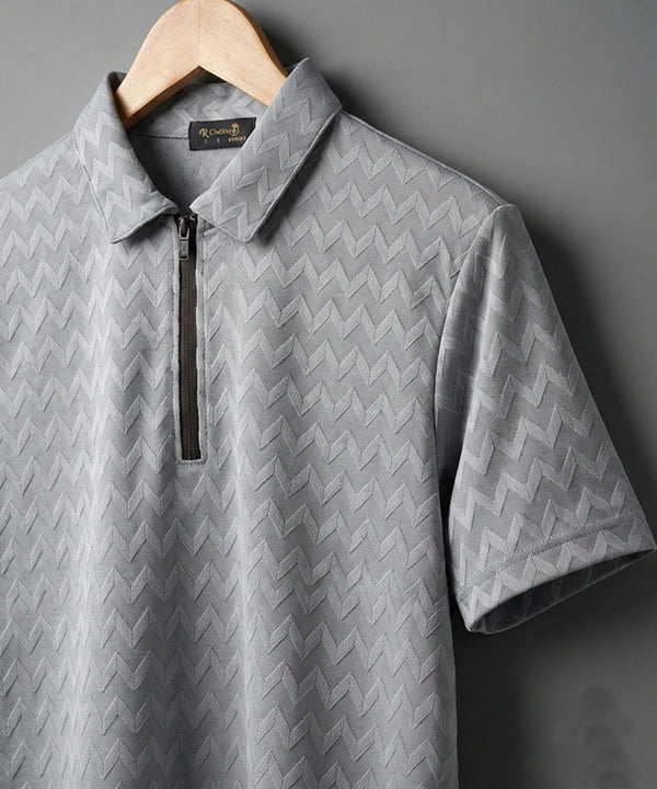Men'S T-Shirt Collar Grey Tsh-7022 - Grey - View 5