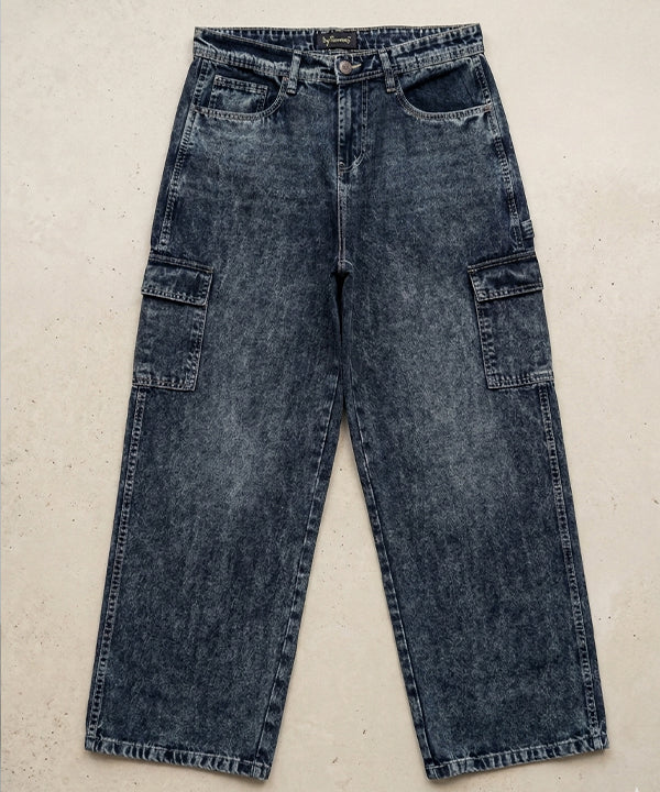 Men's Baggy Carpenter Denim- Jp-2208 Navy - Navy - View 5