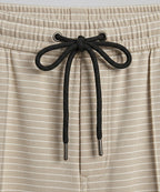 Men’S Pinstripe Drawstring Baggy Trousers- Lwr-0688 Beige Stripe - Beige - View 4