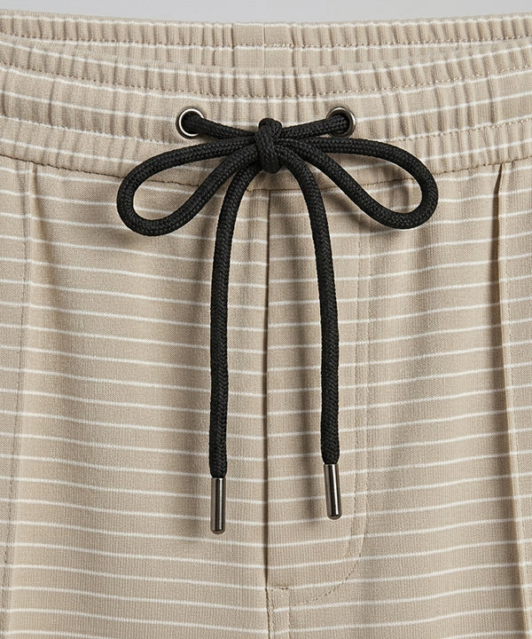 Men’S Pinstripe Drawstring Baggy Trousers- Lwr-0688 Beige Stripe - Beige - View 4