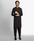brown semi-formal kameez shalwar