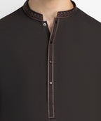 brown semi-formal kameez shalwar