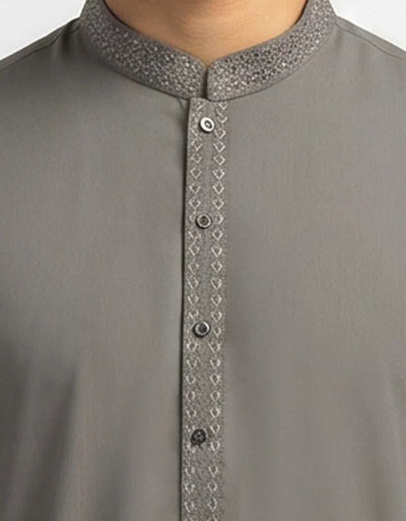 grey semi-formal kameez shalwar