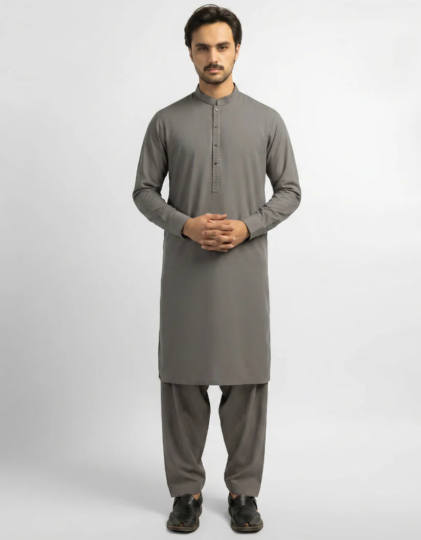 grey semi-formal kameez shalwar