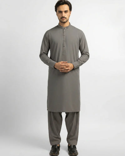 grey semi-formal kameez shalwar