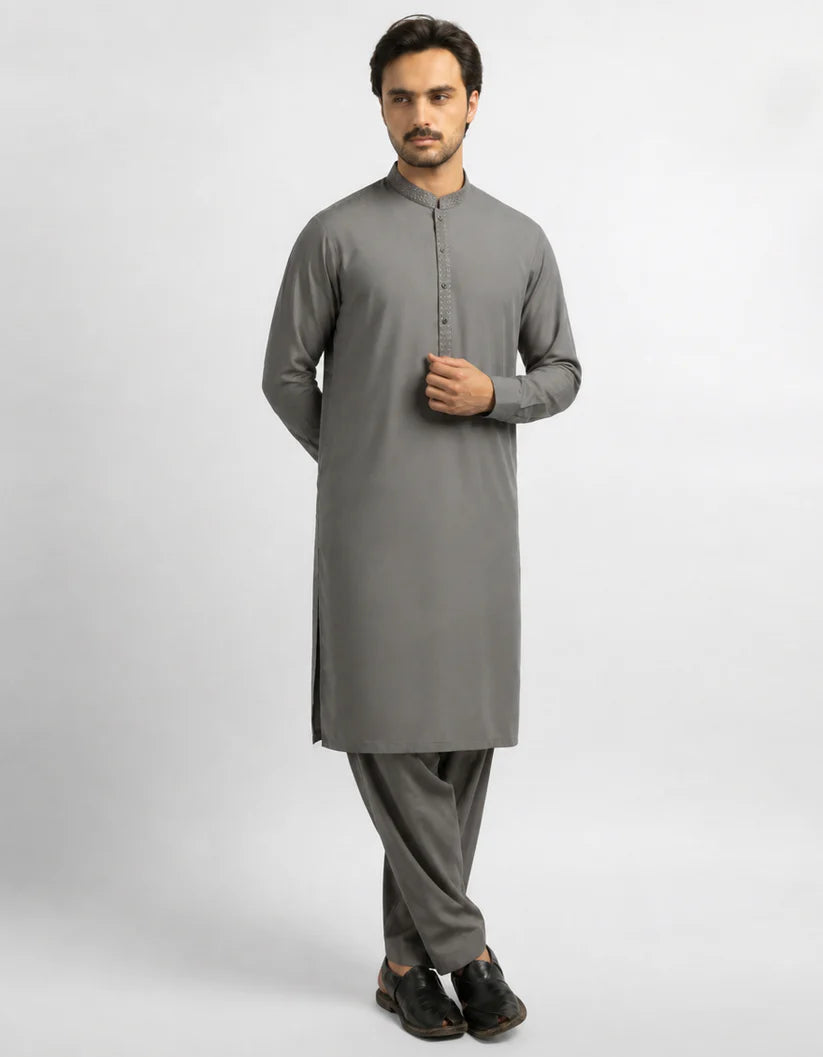 grey semi-formal kameez shalwar