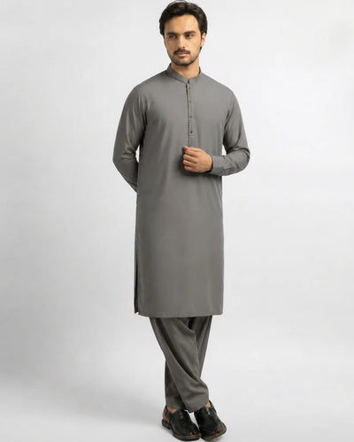 grey semi-formal kameez shalwar