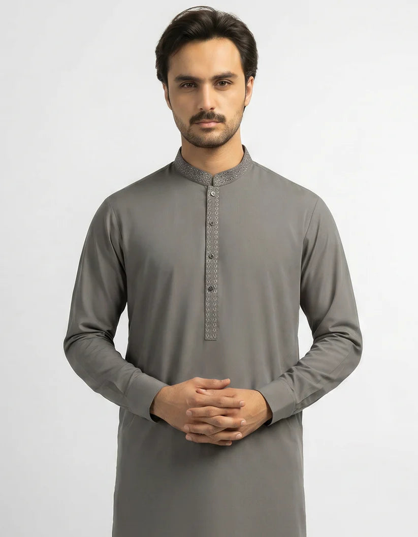 grey semi-formal kameez shalwar