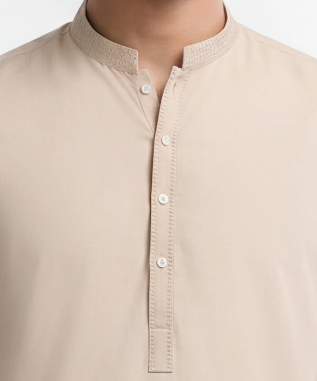 cream semi-formal kameez shalwar