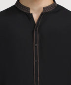 black semi-formal kameez shalwar