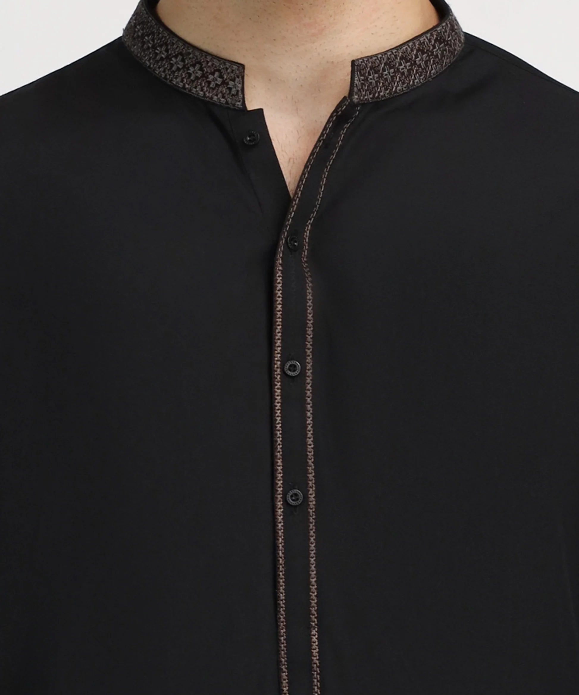 black semi-formal kameez shalwar