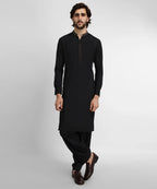 black semi-formal kameez shalwar