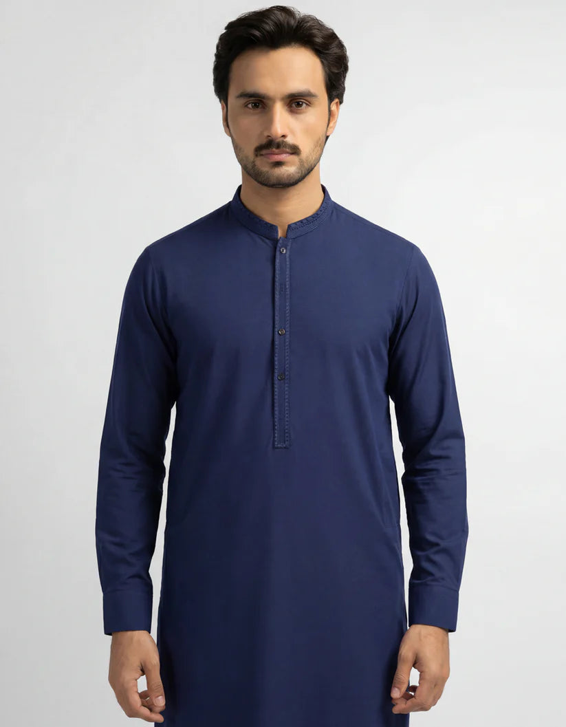 royal blue semi-formal kameez shalwar