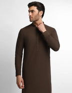 dark brown semi-formal kameez shalwar