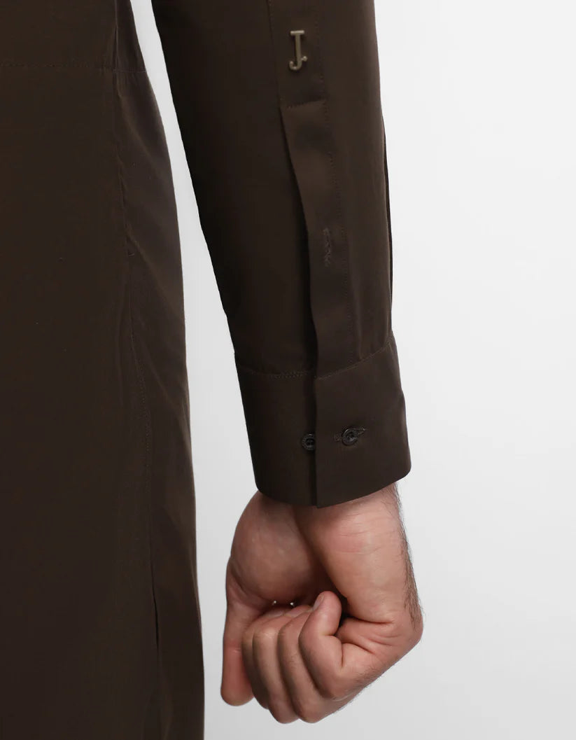 dark brown semi-formal kameez shalwar